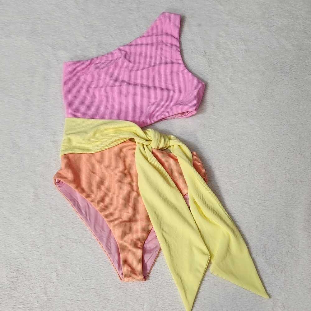 New!Beach Riot Carlie Fruity‎  Colorblock One Piece Swimsuit - Picture 6 of 13